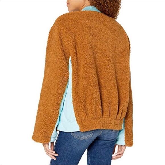 𝑓𝑟𝑒𝑒 𝑝𝑒𝑜𝑝𝑙𝑒 S Rust Rivington Sherpa Faux Shearling Jacket - Picture 6 of 12